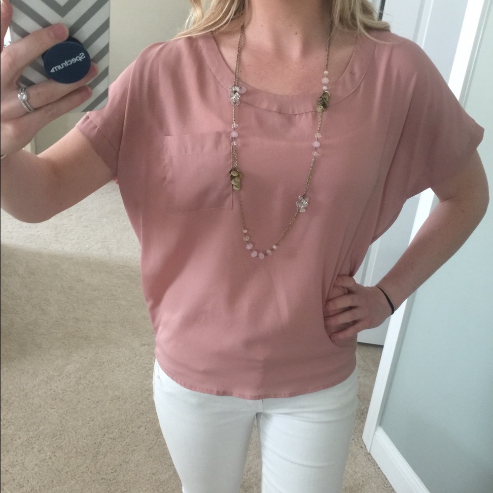Blush short sleeve blouse / tunic
